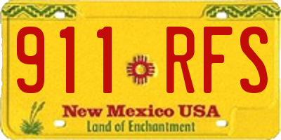 NM license plate 911RFS
