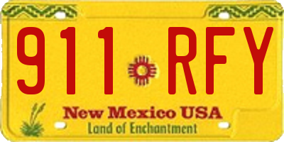 NM license plate 911RFY