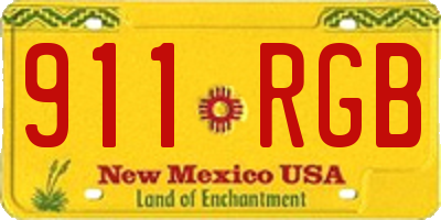 NM license plate 911RGB