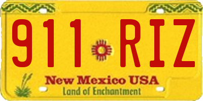 NM license plate 911RIZ