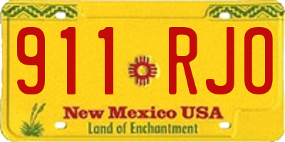NM license plate 911RJO