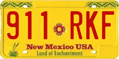 NM license plate 911RKF