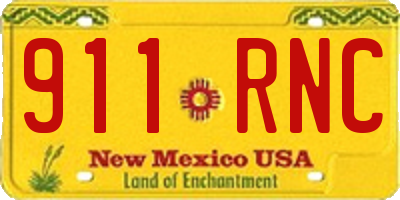 NM license plate 911RNC