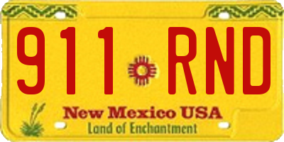 NM license plate 911RND