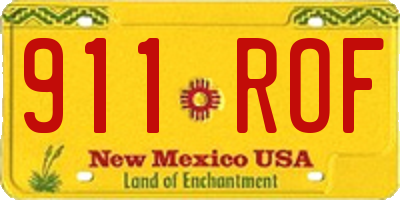 NM license plate 911ROF