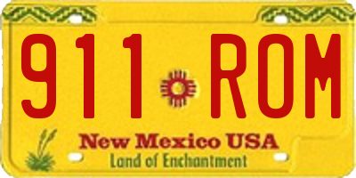 NM license plate 911ROM