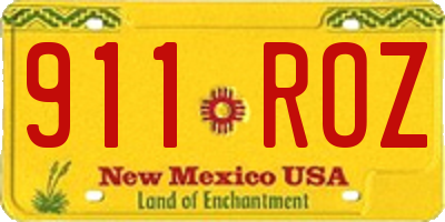 NM license plate 911ROZ