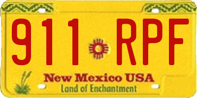 NM license plate 911RPF