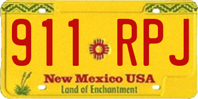 NM license plate 911RPJ