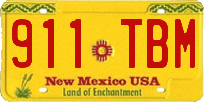 NM license plate 911TBM
