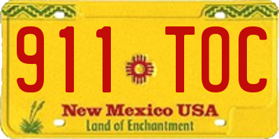 NM license plate 911TOC