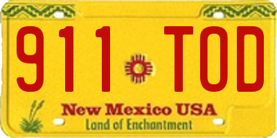 NM license plate 911TOD
