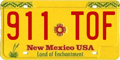 NM license plate 911TOF