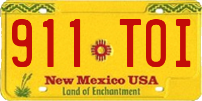 NM license plate 911TOI
