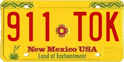NM license plate 911TOK