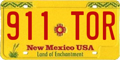 NM license plate 911TOR