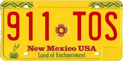 NM license plate 911TOS
