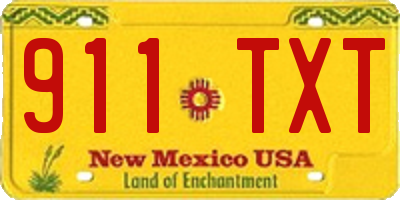 NM license plate 911TXT