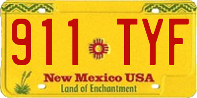 NM license plate 911TYF