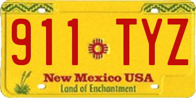 NM license plate 911TYZ