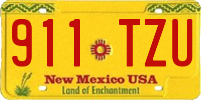 NM license plate 911TZU