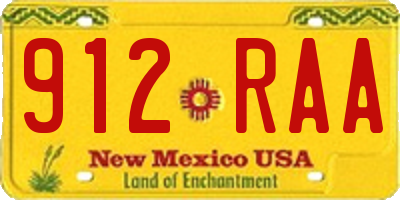 NM license plate 912RAA