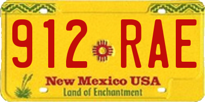 NM license plate 912RAE