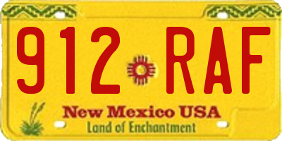 NM license plate 912RAF