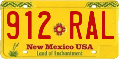 NM license plate 912RAL