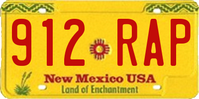 NM license plate 912RAP