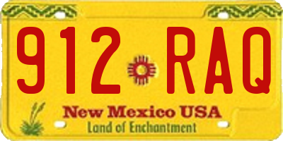 NM license plate 912RAQ