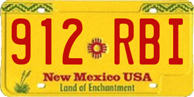 NM license plate 912RBI