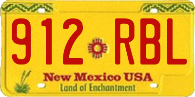 NM license plate 912RBL