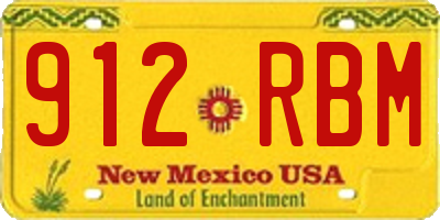 NM license plate 912RBM