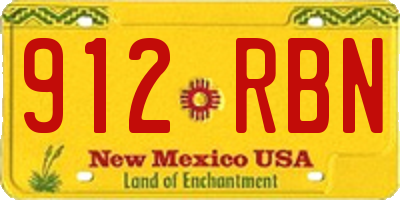NM license plate 912RBN