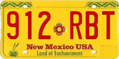 NM license plate 912RBT