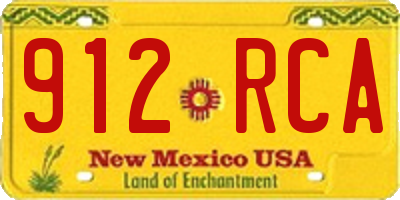 NM license plate 912RCA