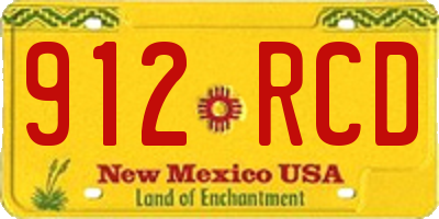 NM license plate 912RCD