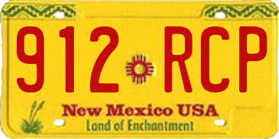 NM license plate 912RCP