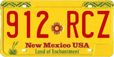 NM license plate 912RCZ