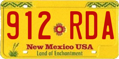 NM license plate 912RDA