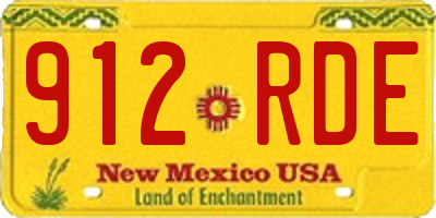 NM license plate 912RDE