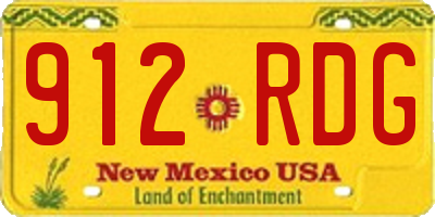 NM license plate 912RDG