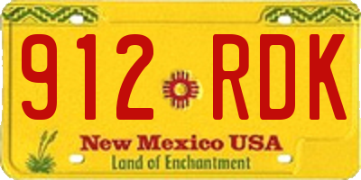 NM license plate 912RDK