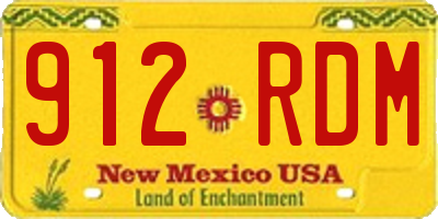 NM license plate 912RDM