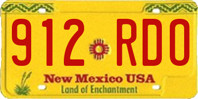 NM license plate 912RDO