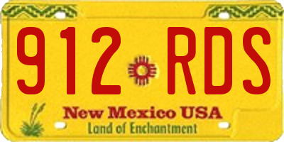 NM license plate 912RDS