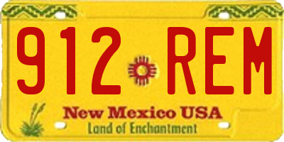 NM license plate 912REM