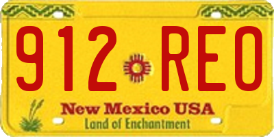 NM license plate 912REO