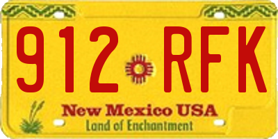 NM license plate 912RFK